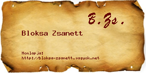 Bloksa Zsanett névjegykártya